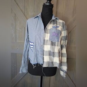 Corpse Bride Cropped Flannel Top sz Small